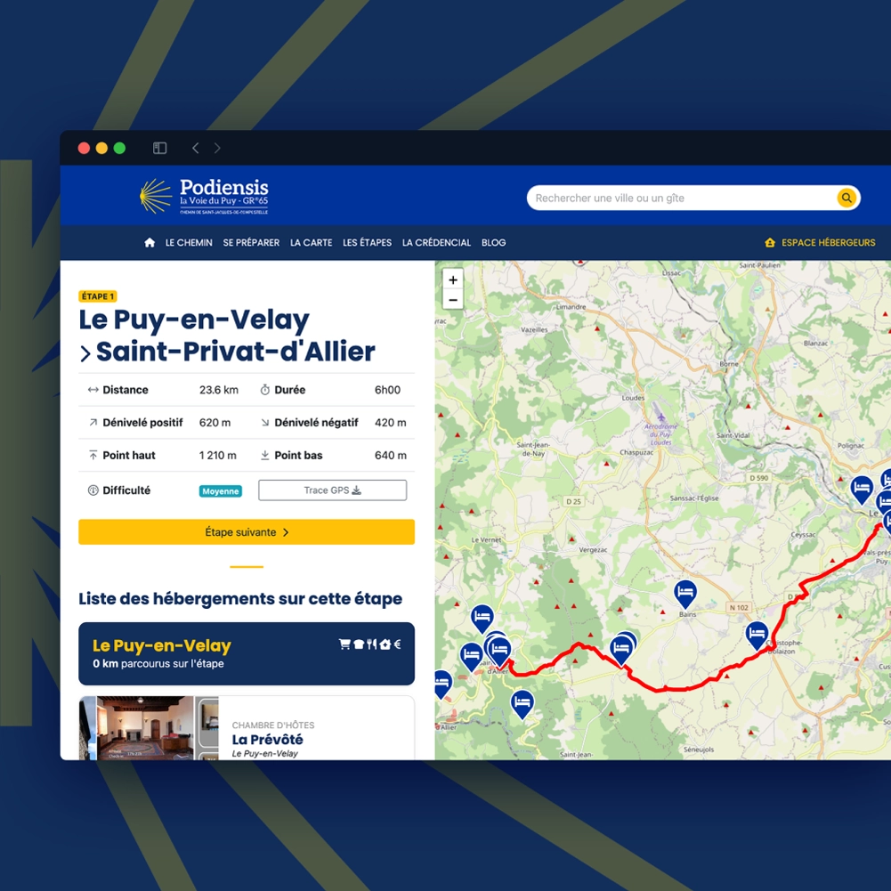 Capture d'écran du site Podiensis.com